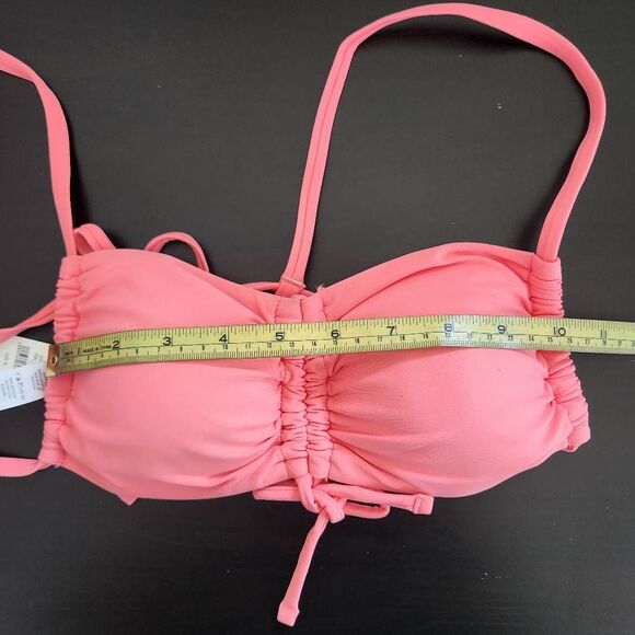 Aerie Pink Bikini Top NWT Size Small Gathered Bandeau Bikini Top - Picture 8 of 9
